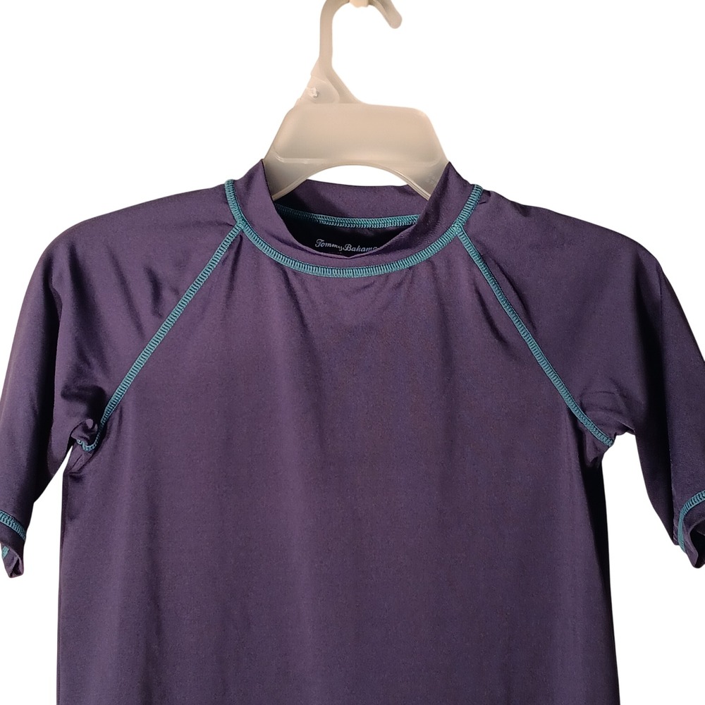 Tommy‎ Bahama Kids XL(14) Purple Rash Guard Short Sleeve Swim Shirt